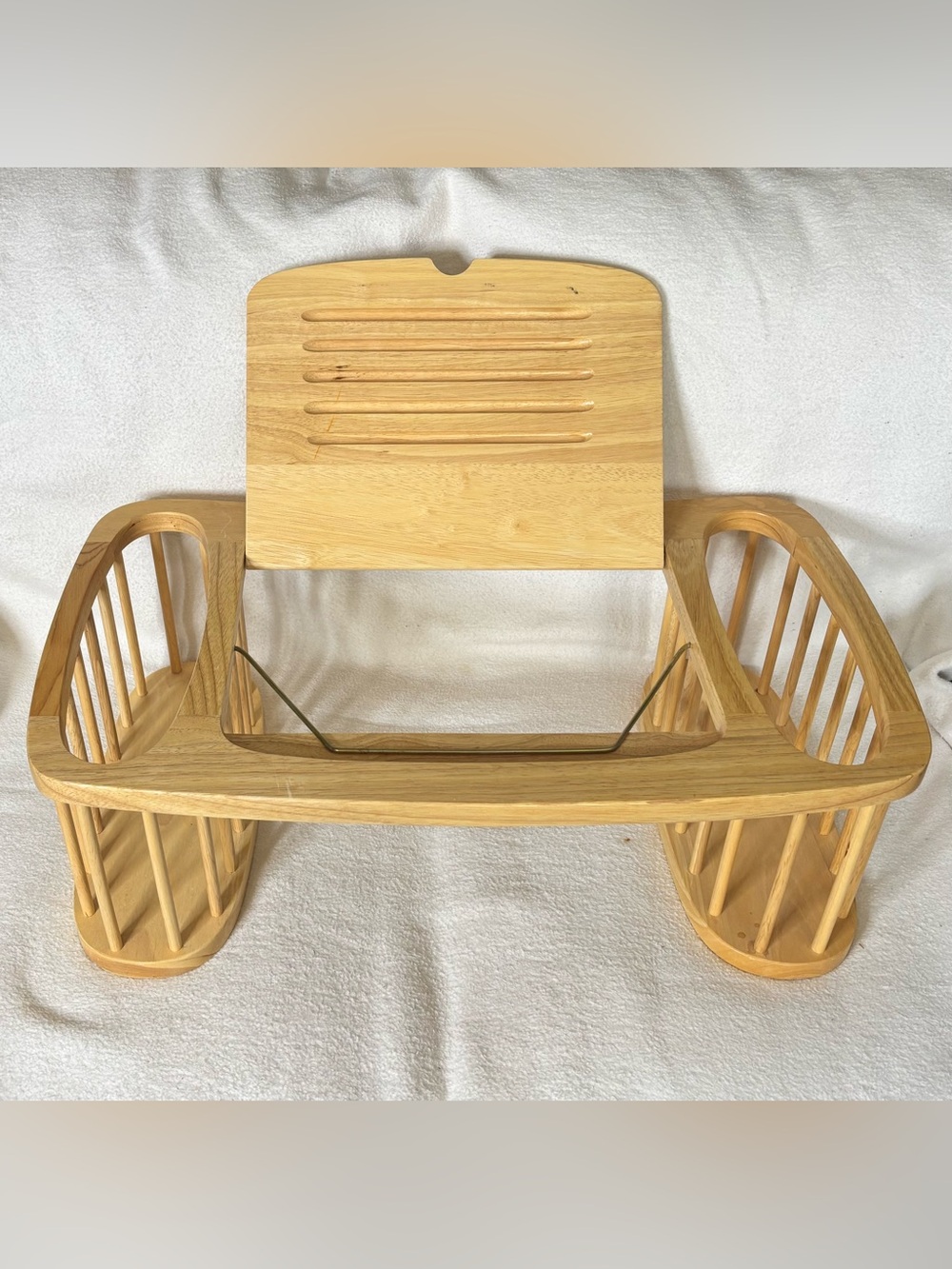 Vintage wooden bed tray and adjustable reading stand and racks